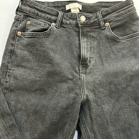 H&M Black Straight Leg Split Hem Jeans Size 10 - Picture 3 of 8